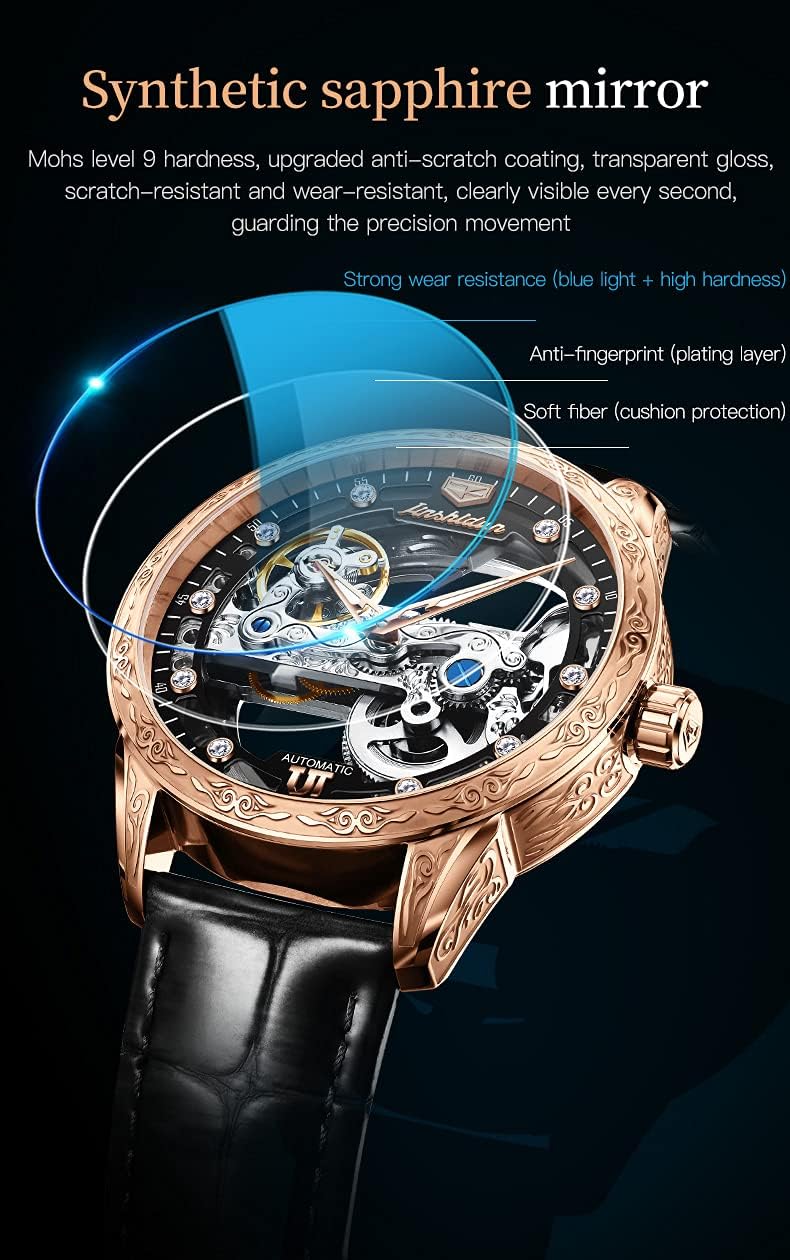 OLEVS Men's Silver Skeleton Watch