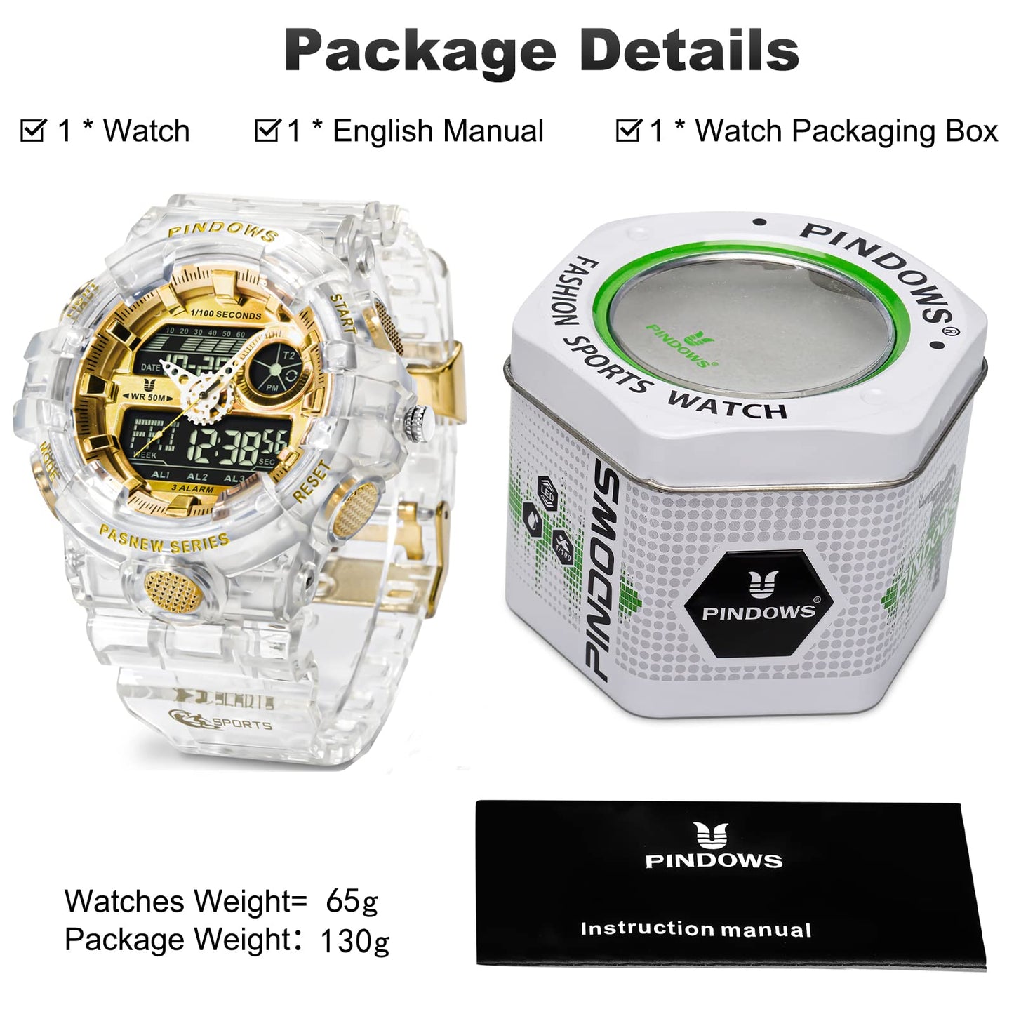 Men's Digital Sports Dual-Display Watch