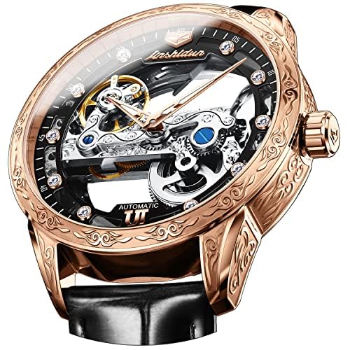 OLEVS Men's Silver Skeleton Watch