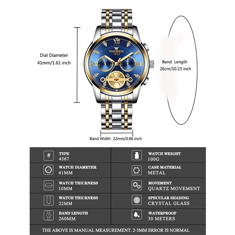 Luxury Men's Stainless Steel Watch