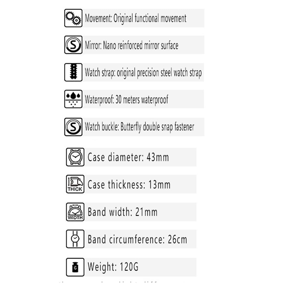 Men's Stainless Steel Quartz Watch