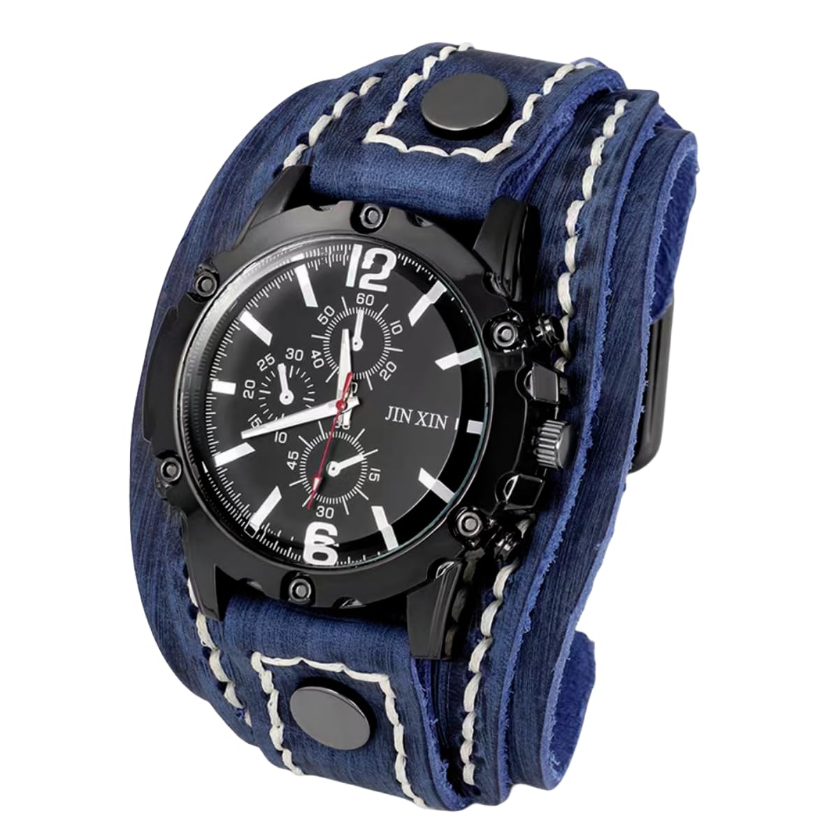 MINILUJIA Vintage Leather Cuff Men’s Quartz Watch