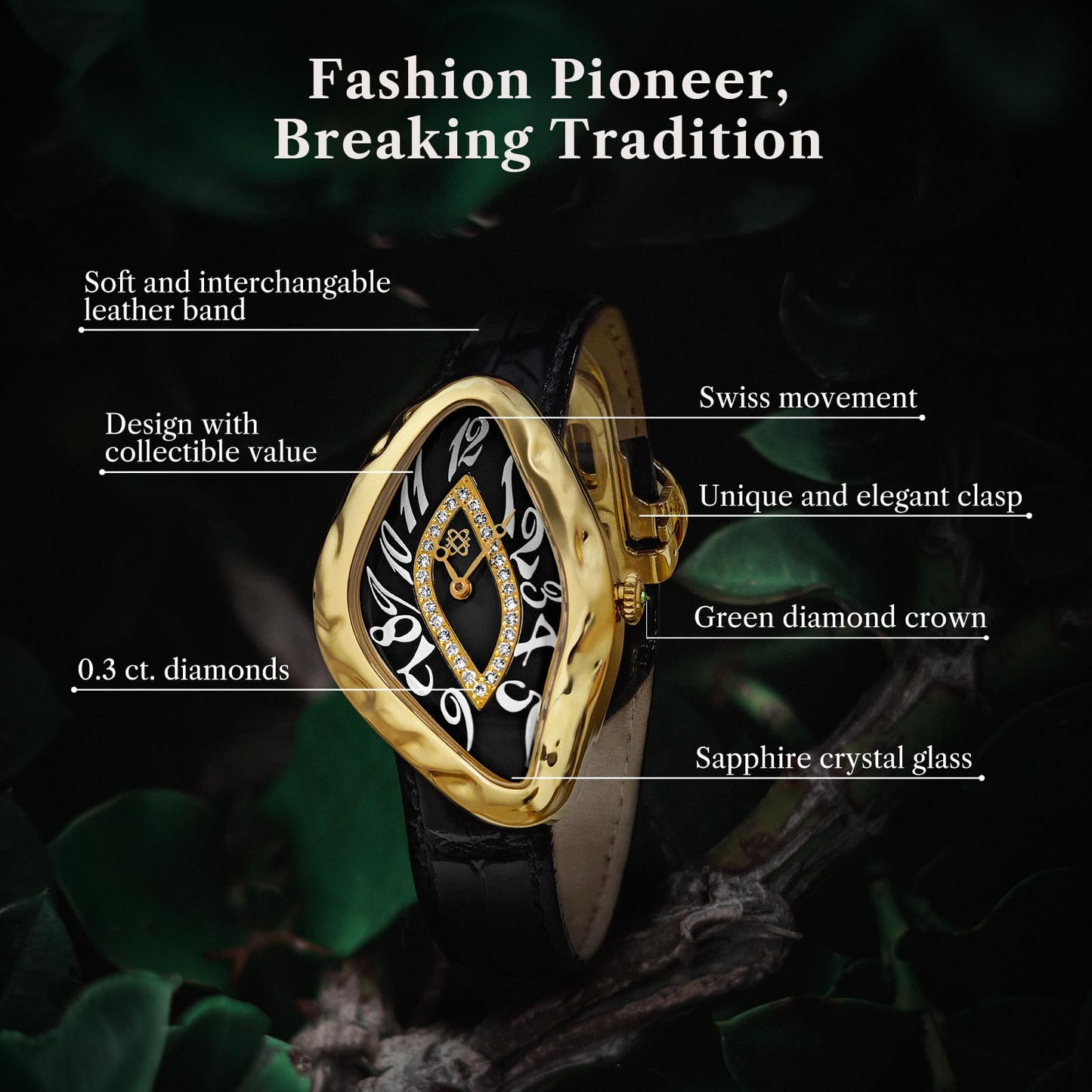 Pascal Paradoxe Diamond Swiss Quartz Watch