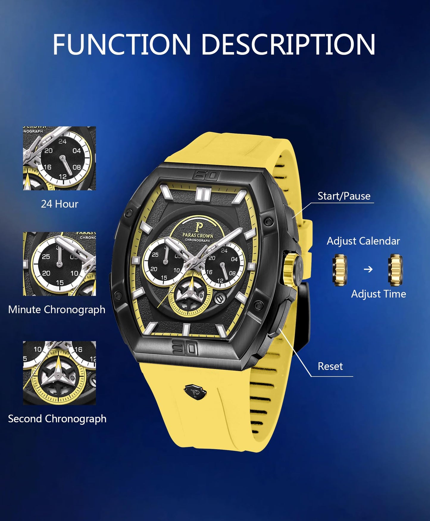 Men's Luxury Quartz Tonneau Watch