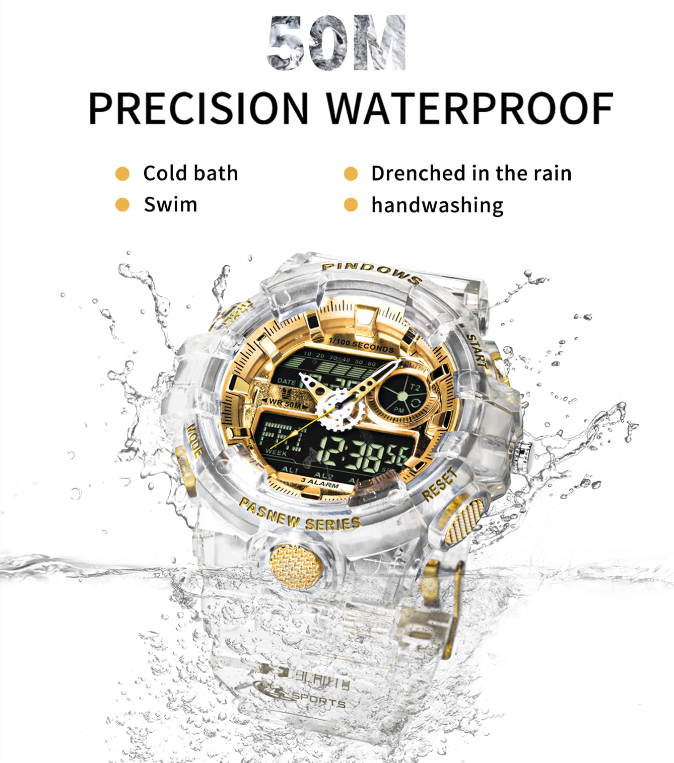 Men's Digital Sports Dual-Display Watch