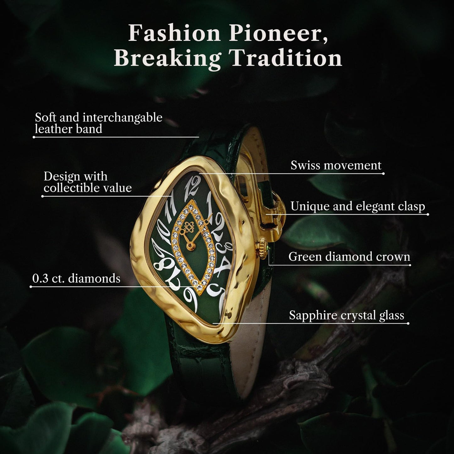 Pascal Paradoxe Diamond Swiss Quartz Watch