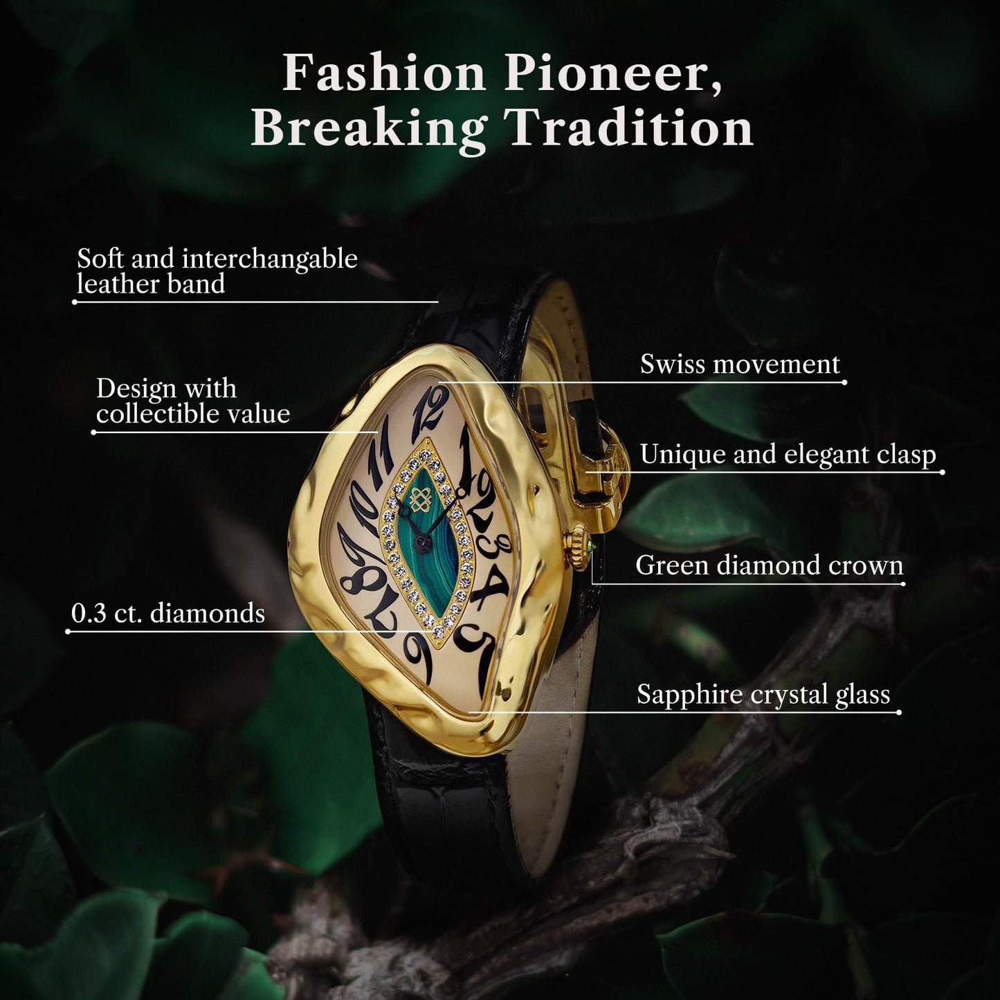 Pascal Paradoxe Diamond Swiss Quartz Watch