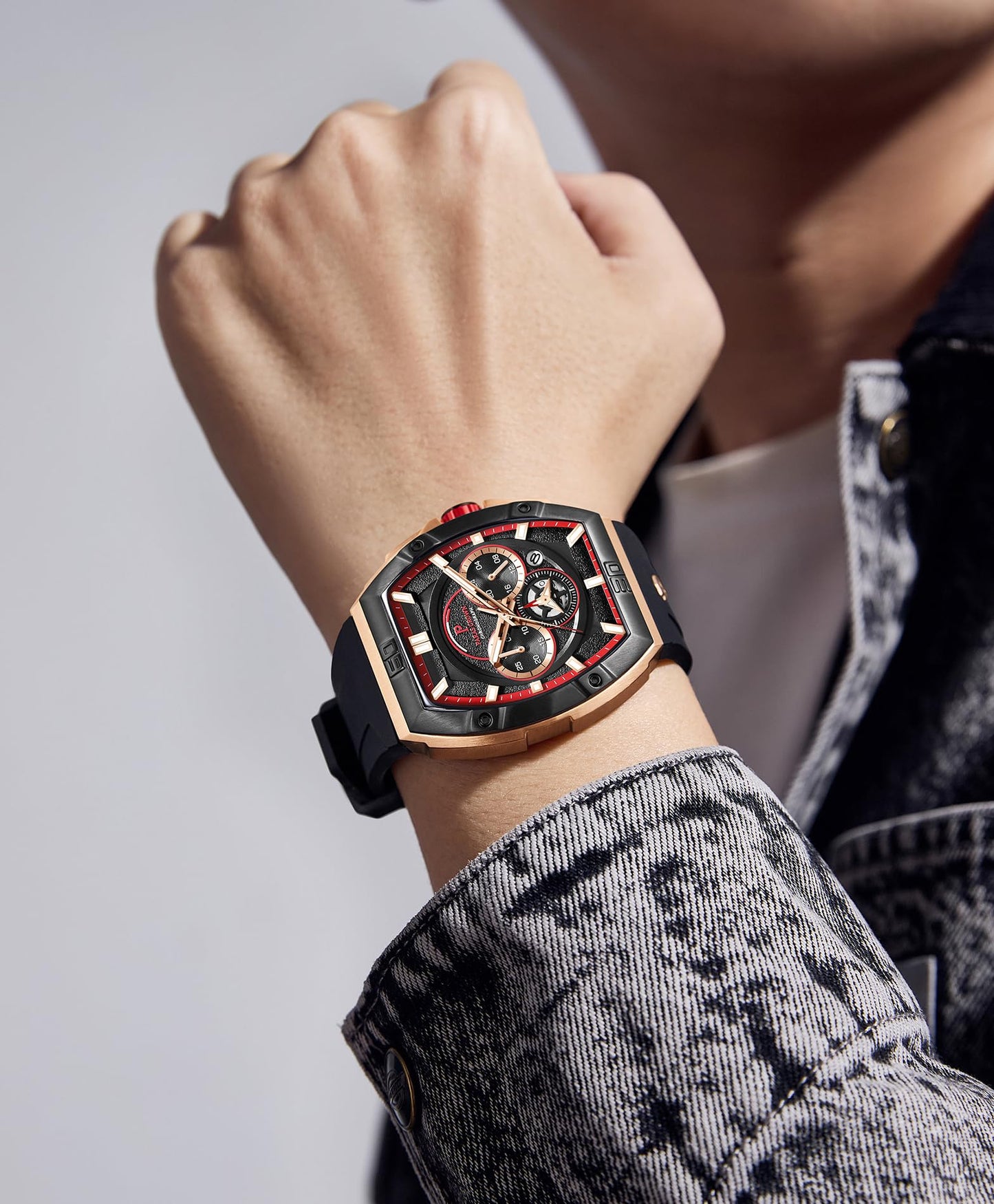 Men's Luxury Quartz Tonneau Watch