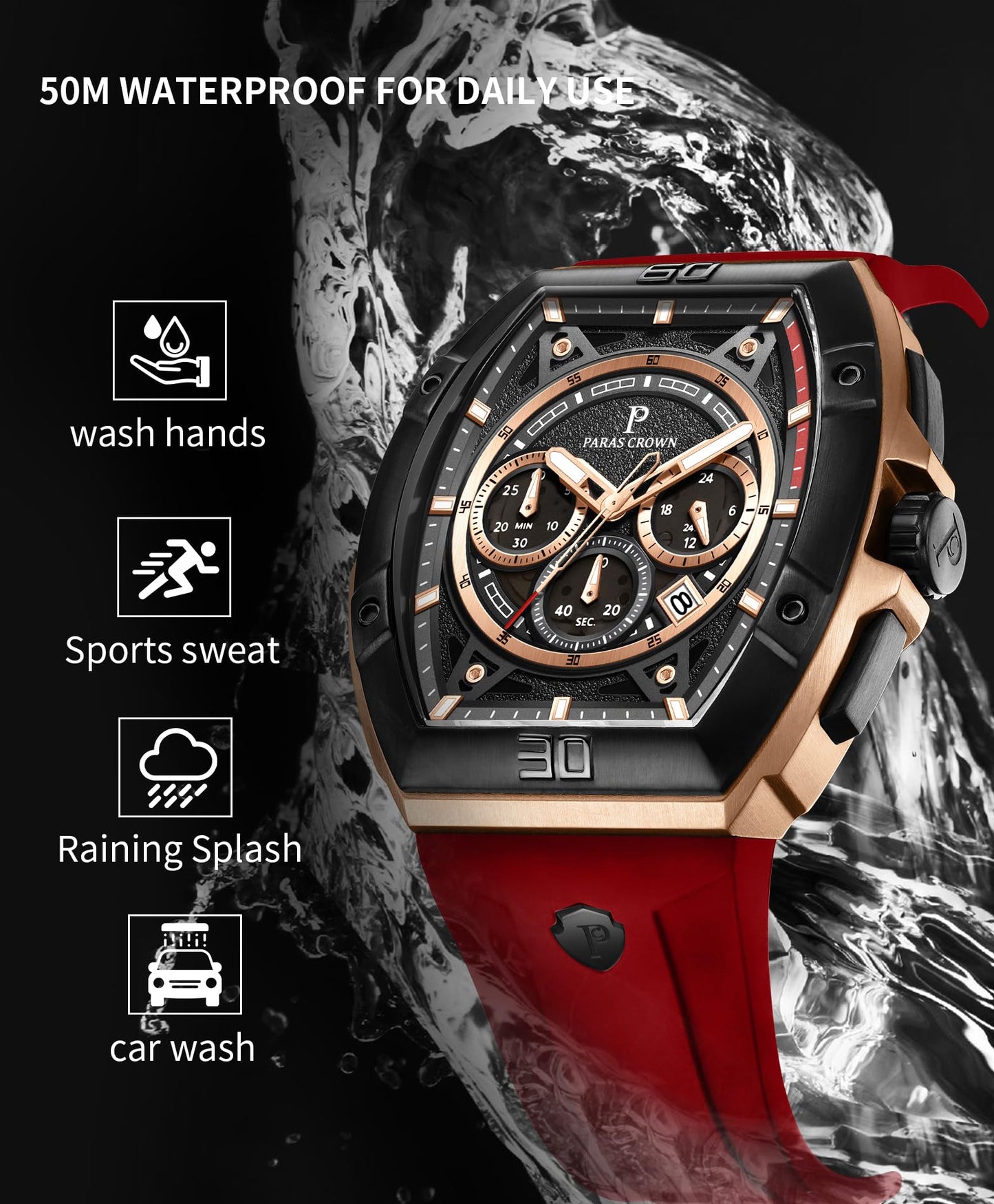 Men's Luxury Quartz Tonneau Watch