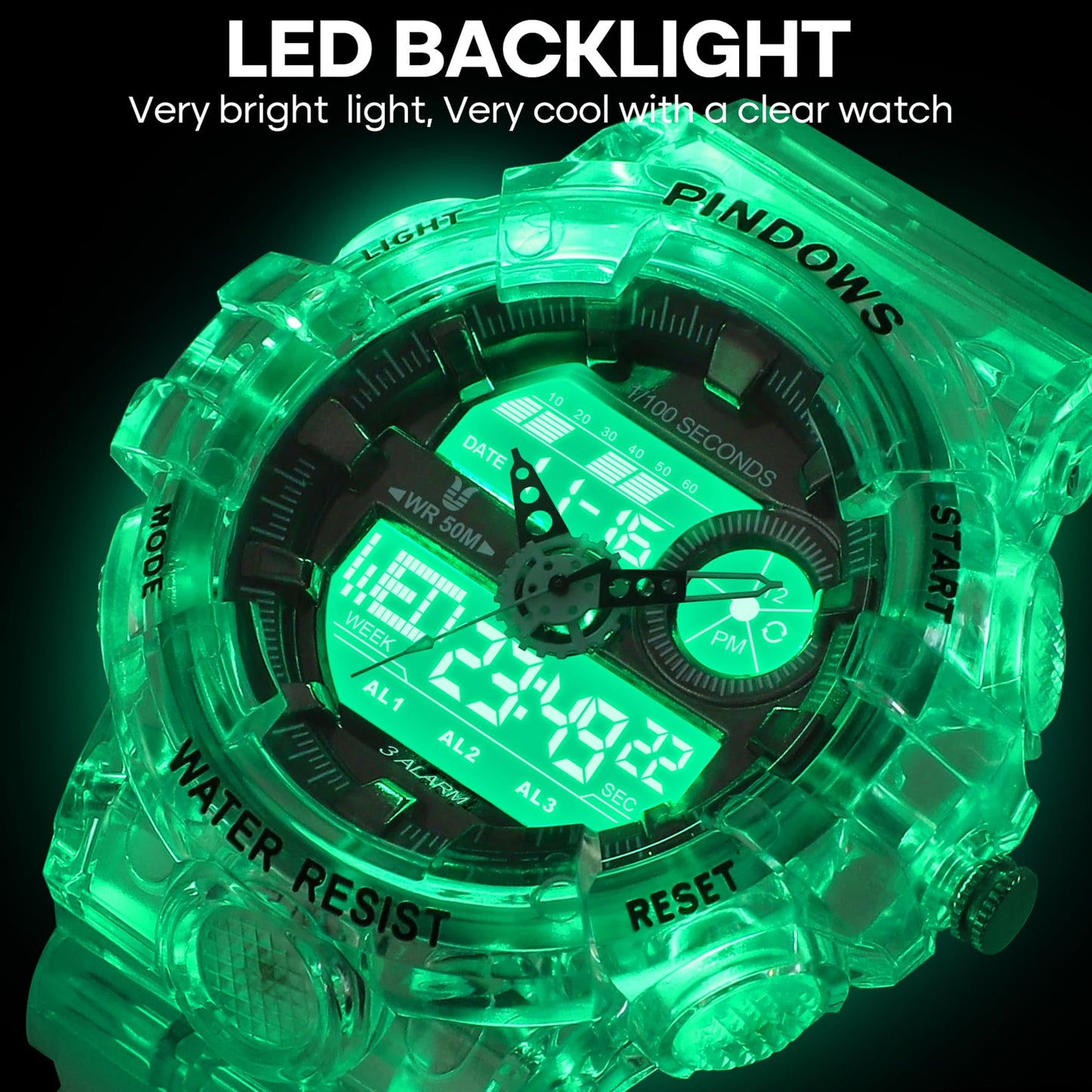 Men's Digital Sports Dual-Display Watch