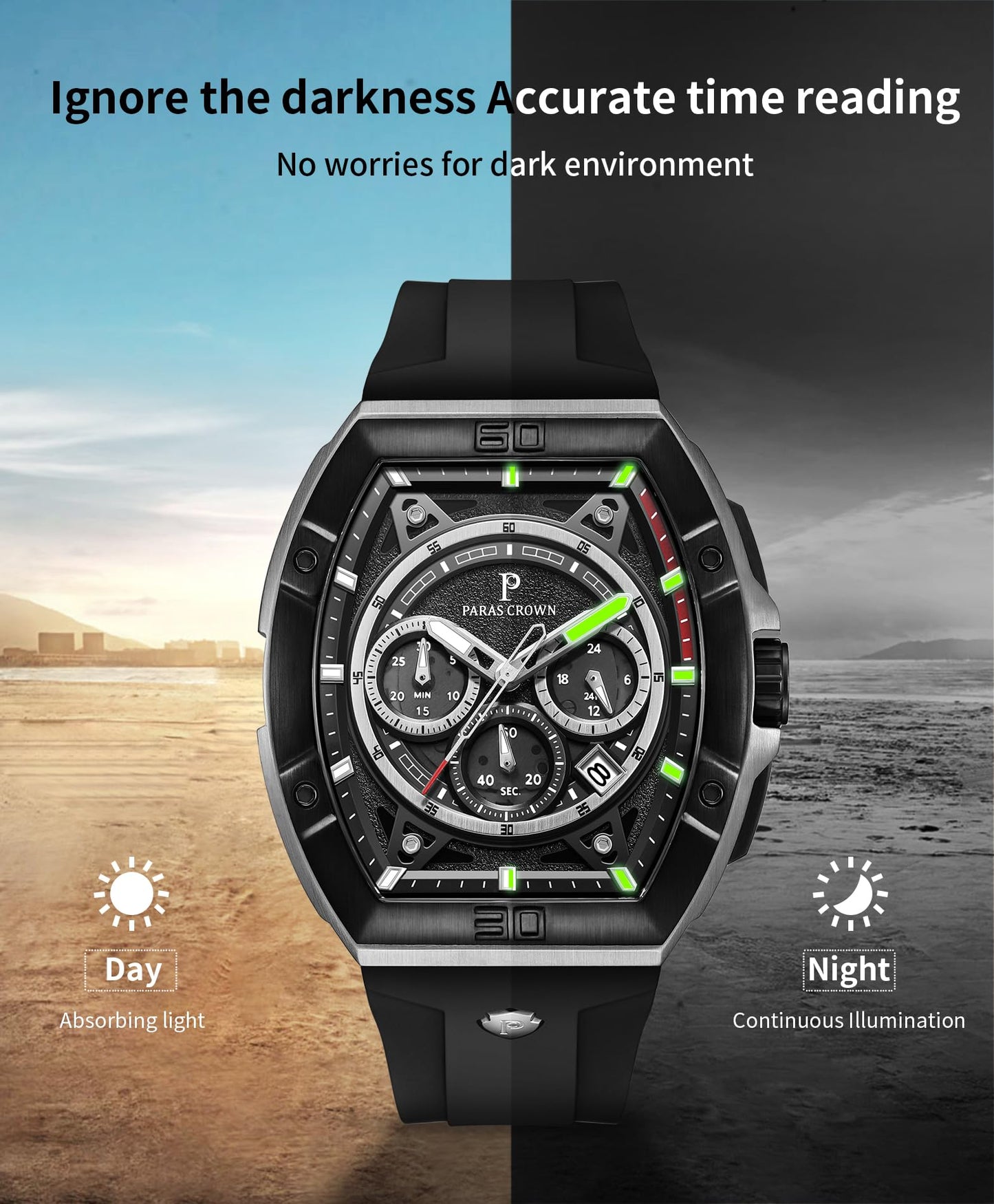 Men's Luxury Quartz Tonneau Watch