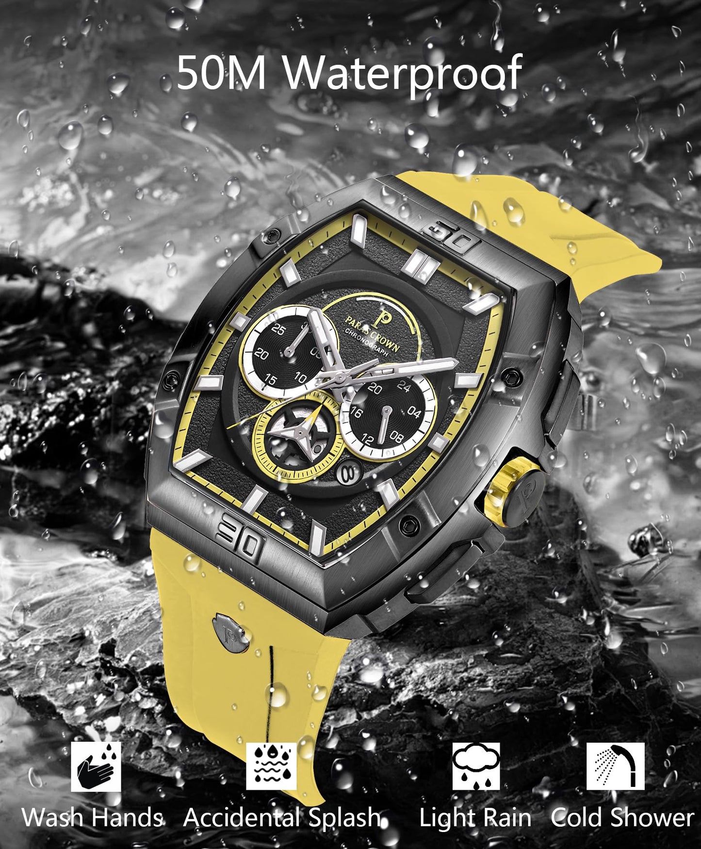 Men's Luxury Quartz Tonneau Watch