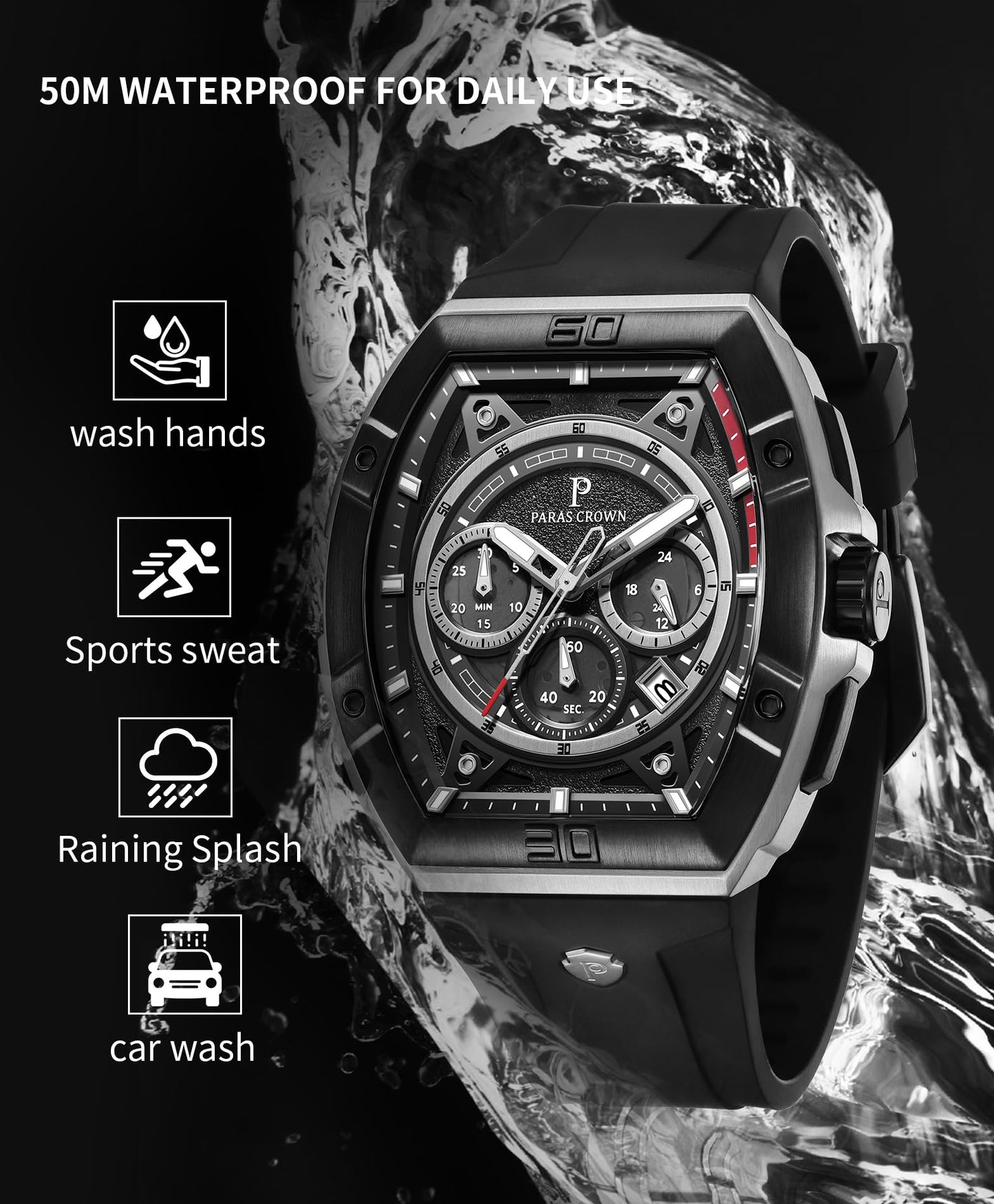 Men's Luxury Quartz Tonneau Watch